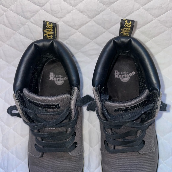 Dr. Doc Martens Women’s 7 Black Gray Maelly Canvas Lace Up Ankle Boots - Picture 7 of 8